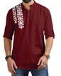 Finivo Fashion MenS Regular Fit Cotton Blend Kurta Shirt | Full Sleeve Ethnic Shirt With Mandarin Collar And Button Placket | C