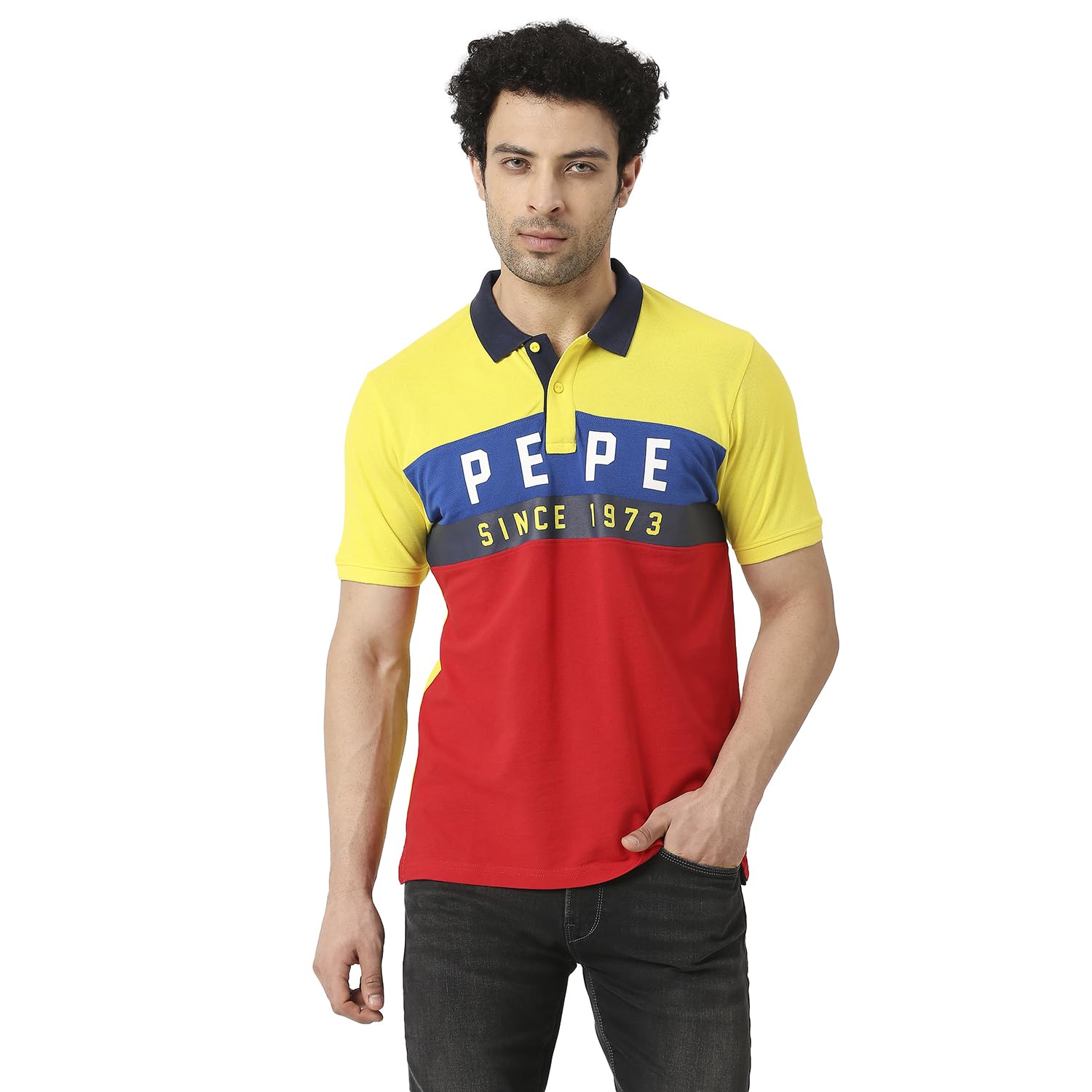 Pepe Jeans MenS Regular Fit T-Shirt (Pm542045043S_Pop Yellow
