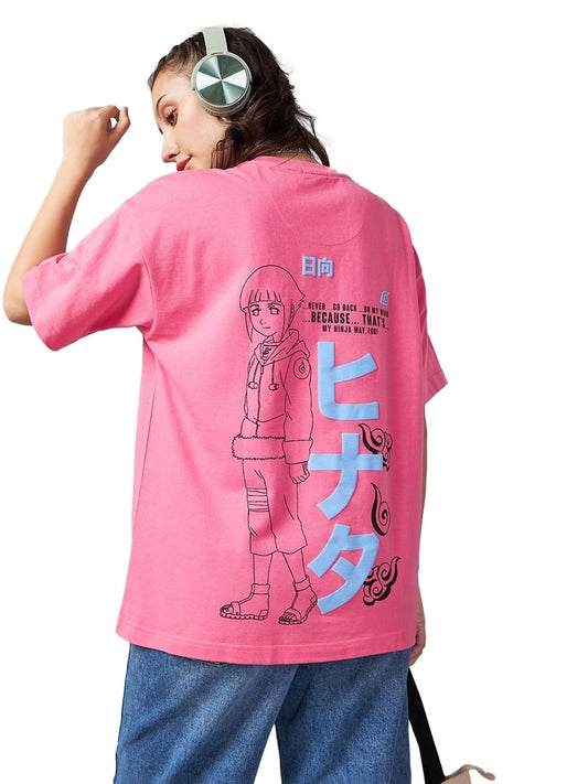 Bewakoof Heavy Duty 1.0 Official Naruto Merchandise WomenS Graphic Print Oversized Fit Half Sleeve Round Neck Cotton Blend T-Shi