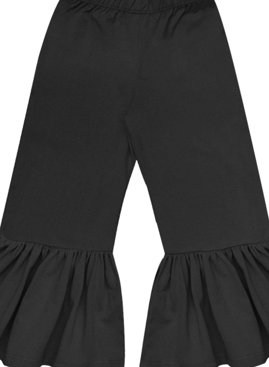 A.T.U.N. (ALL THINGS UBER NICE) Girls High Rise Regular Elasticated Waistband Casual Ruffle Pants Black