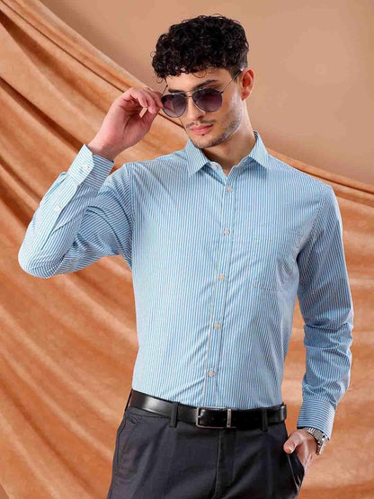 The Indian Garage Co Mens Slim Fit Shirt (0424-SHFRST-02-02_Teal