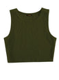 Toochki Tops for Woman | Spandex Top | Crop | Short | Western | for Jeans | Sleeveless | Stretchable | Olive