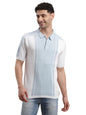 Turtle Men Pure Cotton Slim Fit Self Design Grey Polo T-Shirt