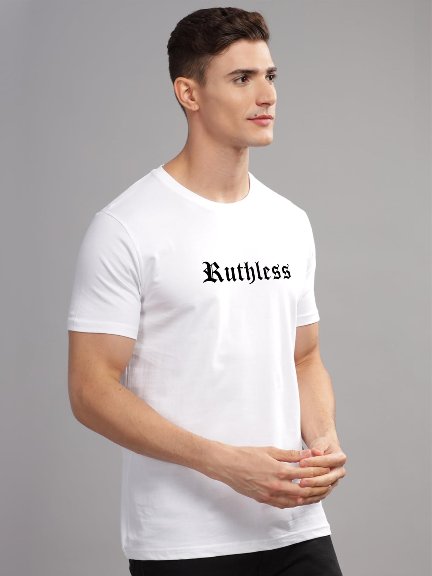 ADRO Mens Printed T Shirt - Premium Cotton Graphic Printed Tshirt - White T-Shirt - RN24-RUTH-WH