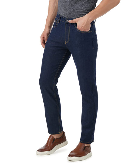 INKD Mens Contrast Stitch Stretchable Regular Fit Jeans