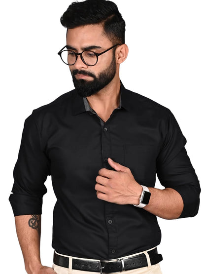 Tee Projekt Premium Plain Cotton Shirt for Men | Cotton Shirt | Casual Shirt | Solid Shirt | Full Sleeves | Formal Shirt (NS-ST1