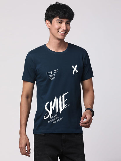 ADRO Mens Smile Printed Cotton T-Shirt_RN24-L2-SMILE-SB