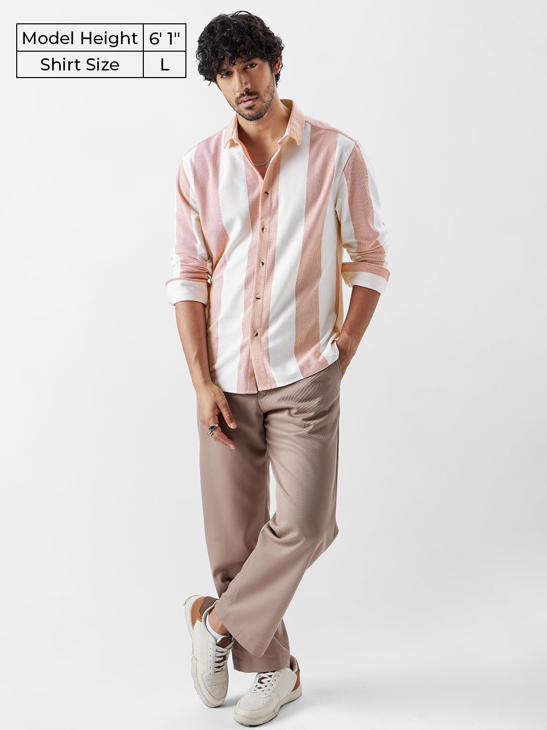 The Souled Store Men Stripes: White and Red Knit Shirt Shirts Casual Button-Down Half Sleeve Printed Graphic Short Sleeve Casual