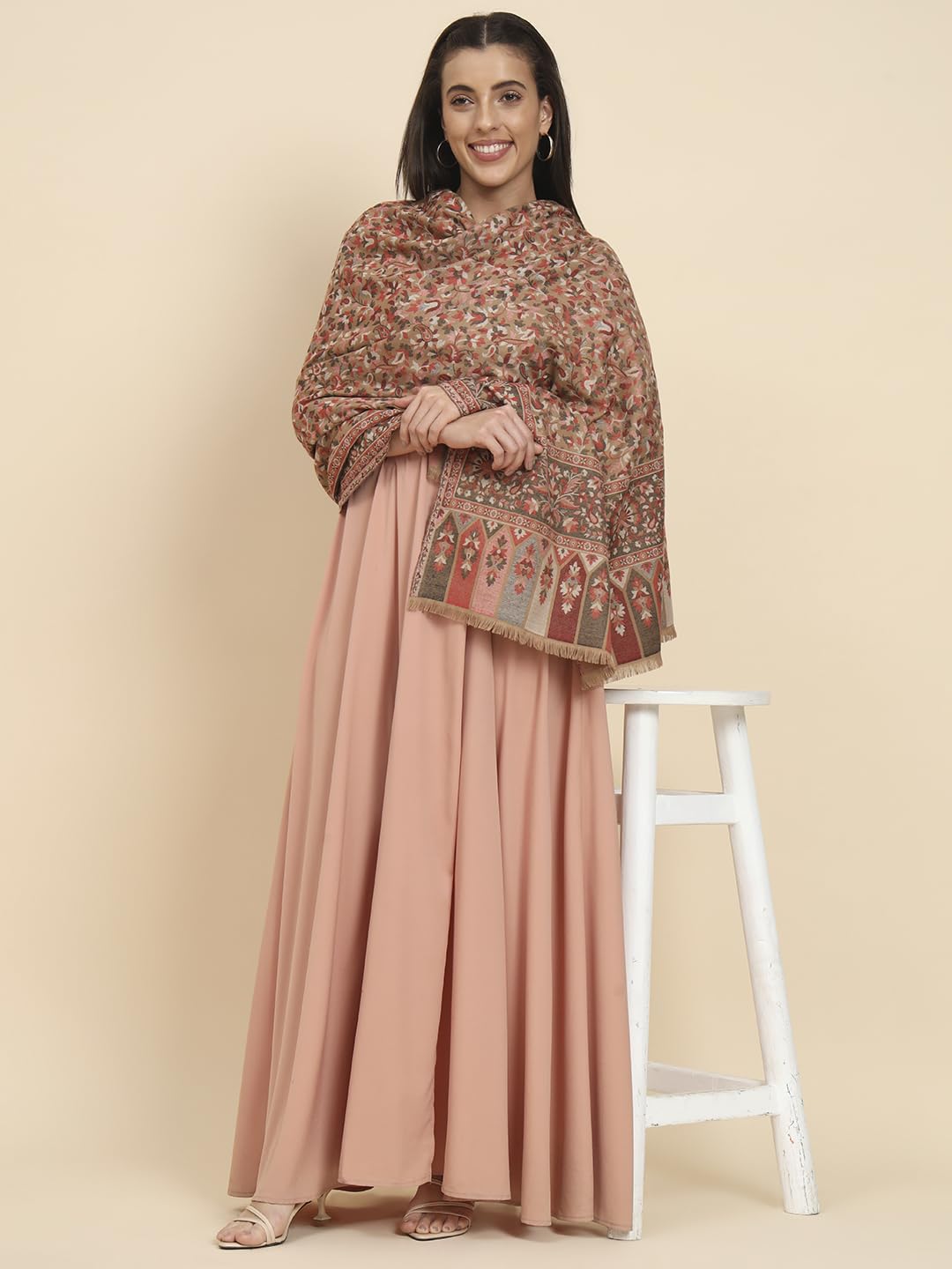 Pashmoda Women Dastaan Woven Design Jamawar Shawl (Size 101X203 CM)