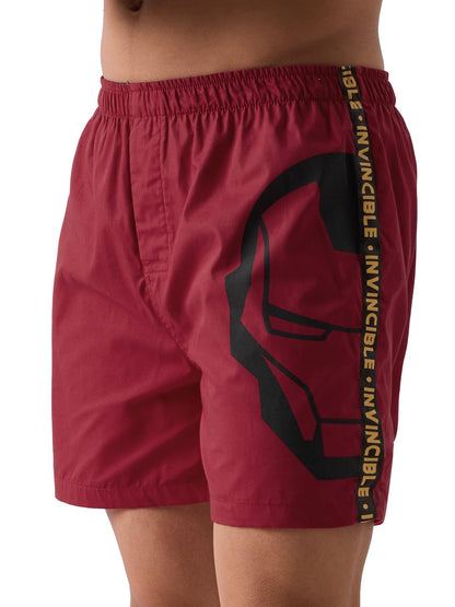 The Souled Store Official Marvel: Invincible Mens and Boys Regular fit Graphic Printed Cotton Red Color Men Boxer Shorts