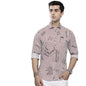The Indian Garage Co Men Orange Striped Slim Fit Cotton Casual Shirt