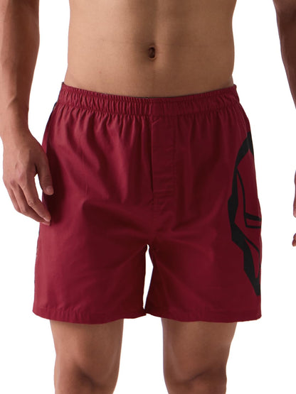The Souled Store Official Marvel: Invincible Mens and Boys Regular fit Graphic Printed Cotton Red Color Men Boxer Shorts