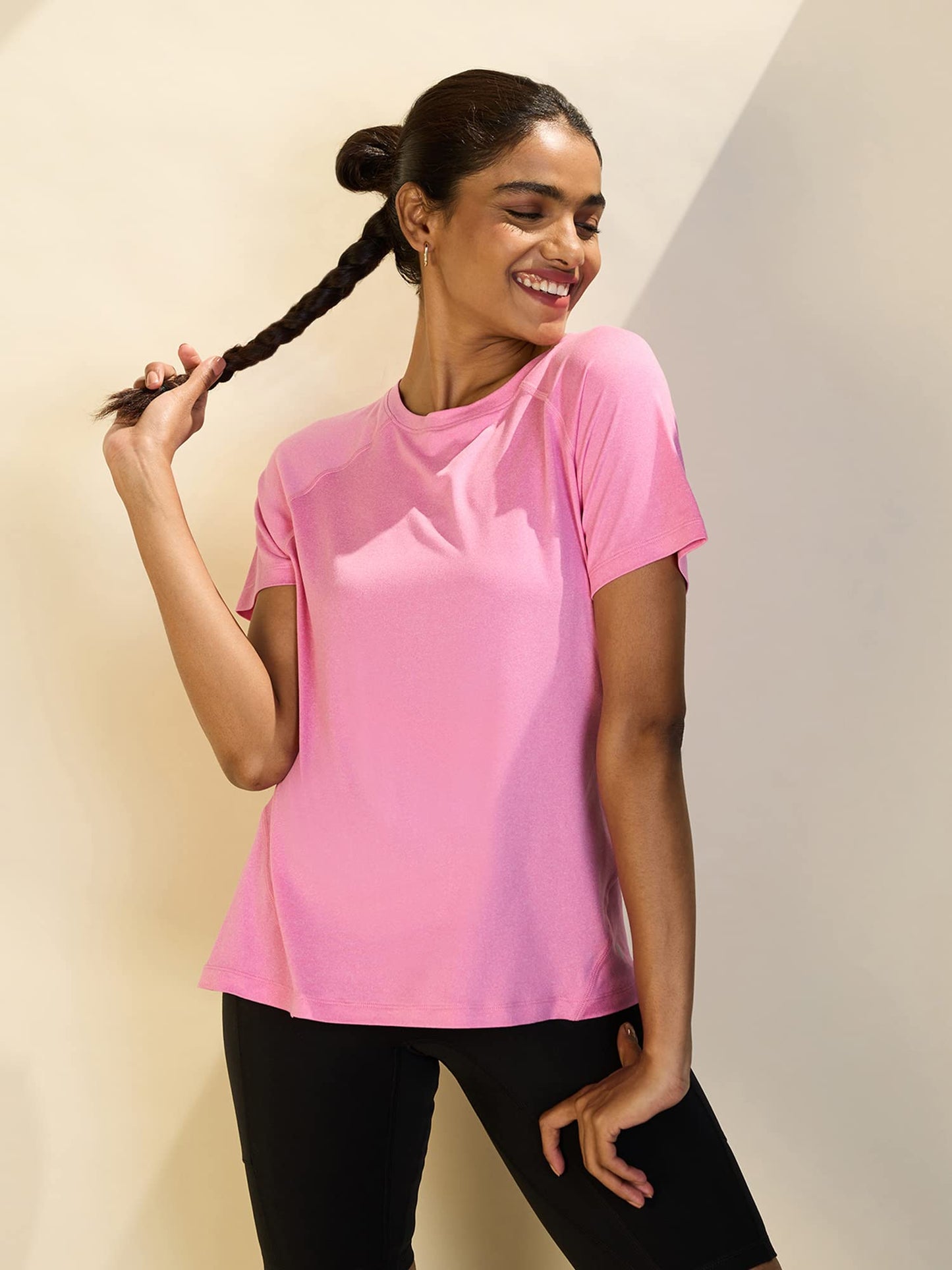 Nykd All Day Sun Protect Running Tee For Workouts & Athletics With Deatiled Ribbed Crew Neck | Sweat Wicking | Anti- Odour | Uv