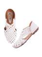 Shoetopia WomenS White Woven Ballerina Flats  Ethnic Style Comfortable Slip-On Juttis With Closed Toe For Casual & Festive -Eu3