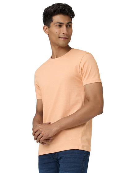 XYXX Mens Solid Regular Fit T-Shirt (XY_CR15_Tshirt_1_Medium Orange