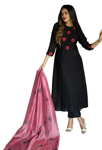 Fabnex Kurta Set For Women | Embroidered Women Kurta Set With Pant | Stylish Kurti Pant Set | Kurta Sets For Women (K-84) (In, A