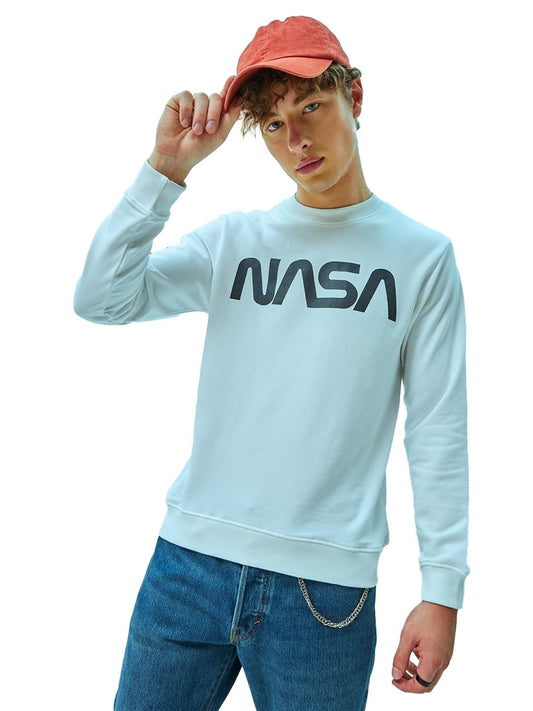 Bewakoof Heavy Duty 1.0 Official NASA Merchandise Mens Graphic Printed Regular Fit Full Sleeve Round Neck Fleece Sweatshirt_601
