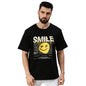 Veirdo Womens Cotton Oversized Loose Baggy Fit Round Neck Short Sleeve Smile Graphic Printed Unisex T-Shir