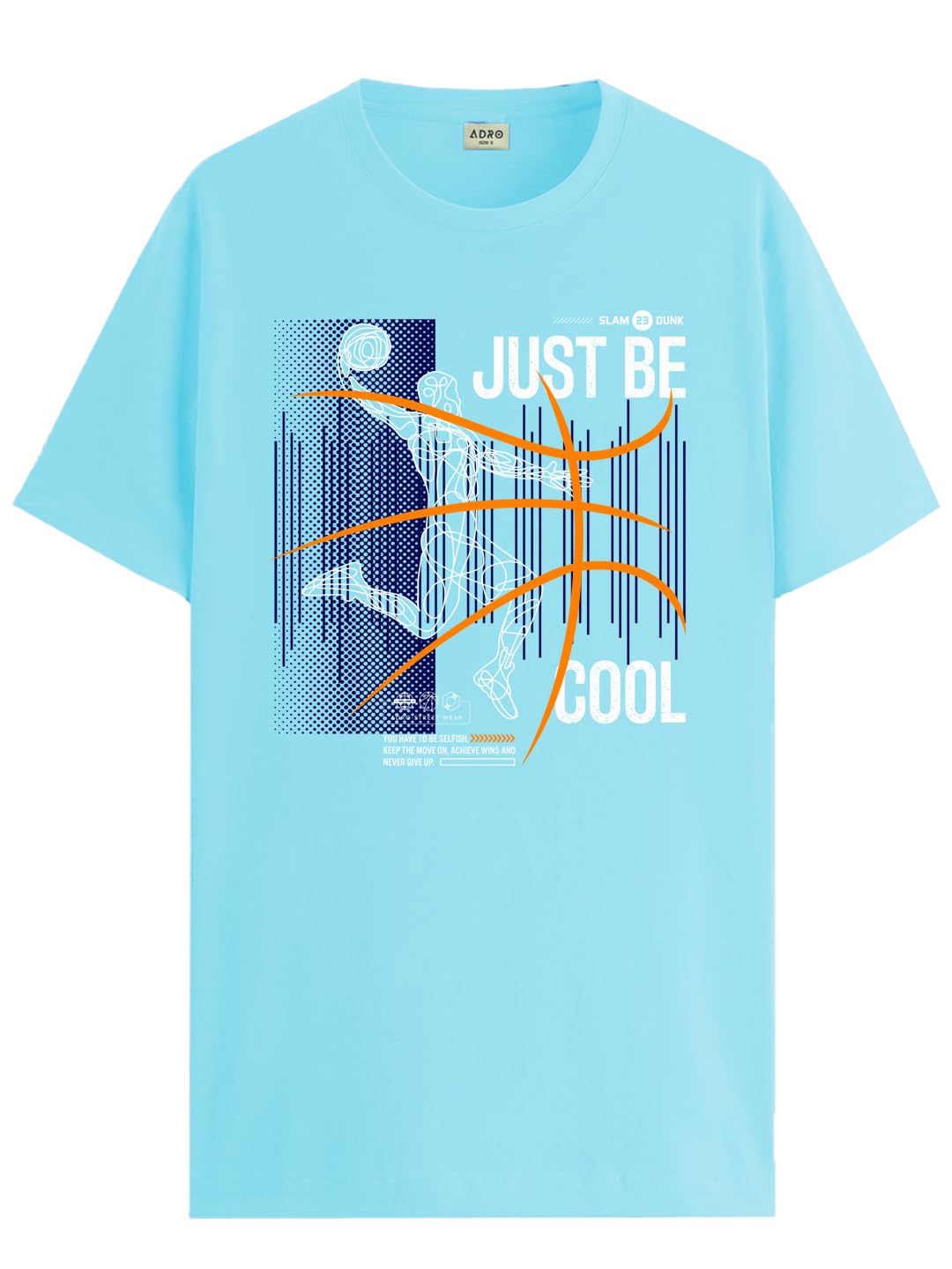 ADRO Men's Graphic Printed 100% Cotton T-Shirt - Regular Fit, Printed T-Shirts for Men (RN24-BCL-MI_Mint)