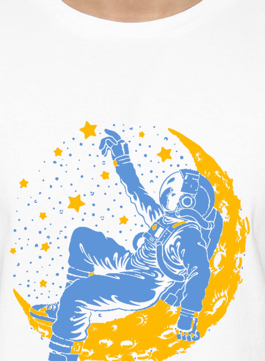 ADRO Astronaut Graphic Design Mens Printed T-Shirts (RNR-M-Moon)