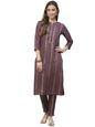ZIYAA Women Women's Purple Color Chinon Straight Kurta And Pant Set