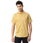 Thomas Scott Mens Printed Slim Fit 100% Cotton Casual Shirt with Spread Collar and Half Sleeve Mustard