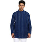 Fabindia Men Cotton Printed Short Kurta Navy_S