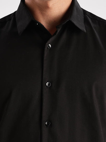 ADRO Mens Slim Fit Solid Casual Shirts | Plain Satin Evening Shirt | Stylish Office or Party Shirt | All Day Fresh Spread Colla