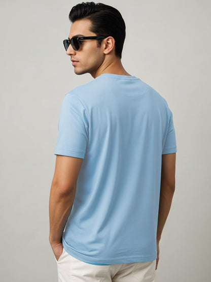 ADRO Triangle Mens Printed T-Shirt (RNR-M-TKT-SK_SkyBlue)