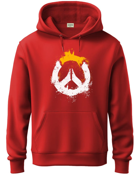 ADRO Mens Cotton Neck Hooded Sweatshirt (H24-M-PC-RD_Red