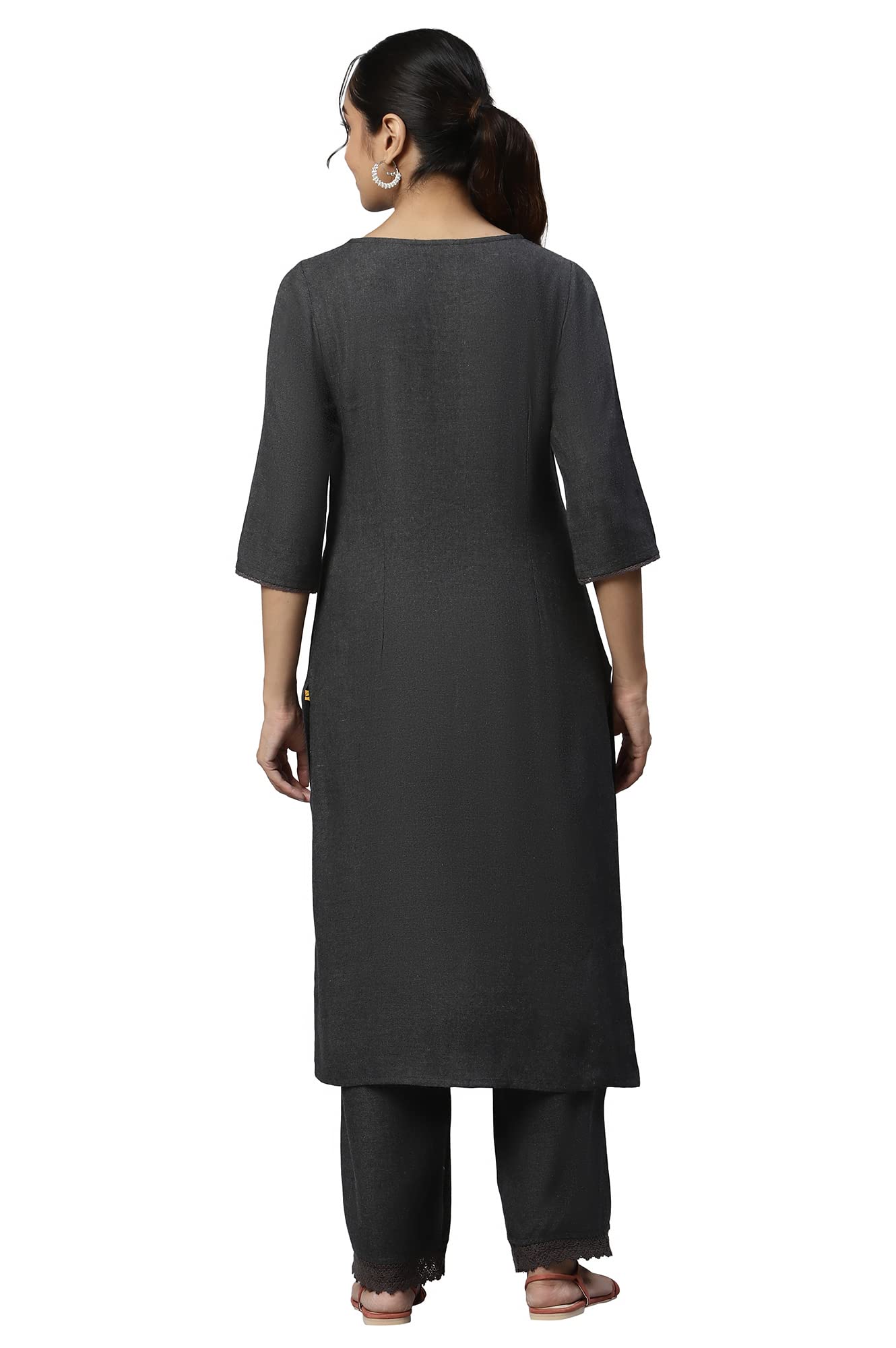 Aurelia Women's Solid Viscose Kurta Set with Palazzos