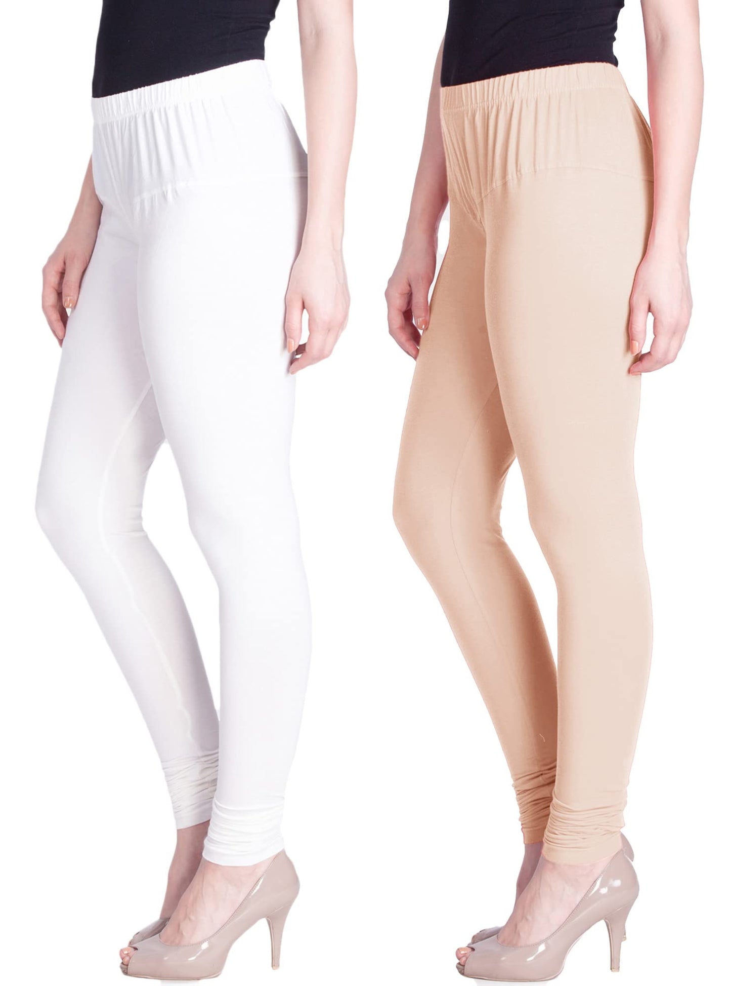 Lyra Cotton Premium Churidar Leggings For Women (Pack Of 2)