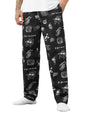 The Souled Store FRIENDS: Doodle Men and Boys Drawstring Waist Black All Over Printed Cotton Regular Fit Lightweight All-Season