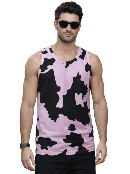 Veirdo Mens Men Sleeveless T-Shirt All Over Printed Vest Cotton Sando For Beach Wear Gym Cycling Running Other Sports