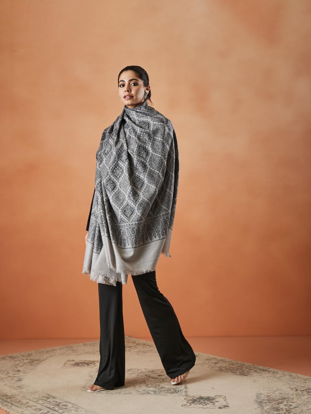 Pashmoda Women Shabnam Kashmiri Jamawar Woven Shawl (Size: 101X203 CM)