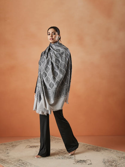 Pashmoda Women Shabnam Kashmiri Jamawar Woven Shawl (Size: 101X203 CM)