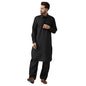 SOJANYA (Since 1958 Men's Black Cotton Kurta Pathani Set Size XXL