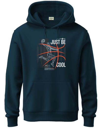 ADRO Mens Cotton Blend Neck Hooded Sweatshirt (H24-BCL-SB_Teal
