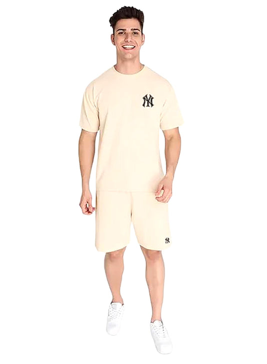 ELLITI Cotton Blend Casual Round Neck Printed T-Shirt and Shorts Set, Mens Pyjama cod set for men, Sleepwear & Loungewear, Summ