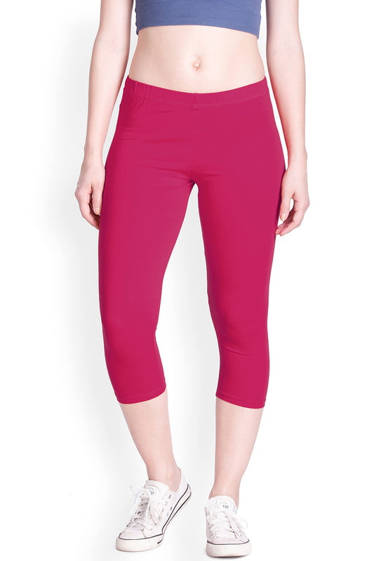 Lyra Women'S Super Combed Cotton Elastane Stretch Slim Fit Capri Pants