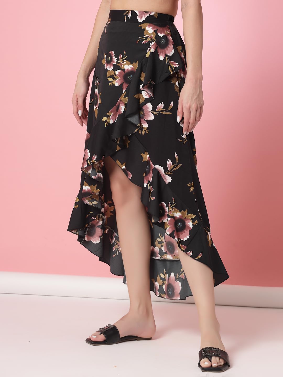 OOMPH! Long Skirts for Women Black - msk052