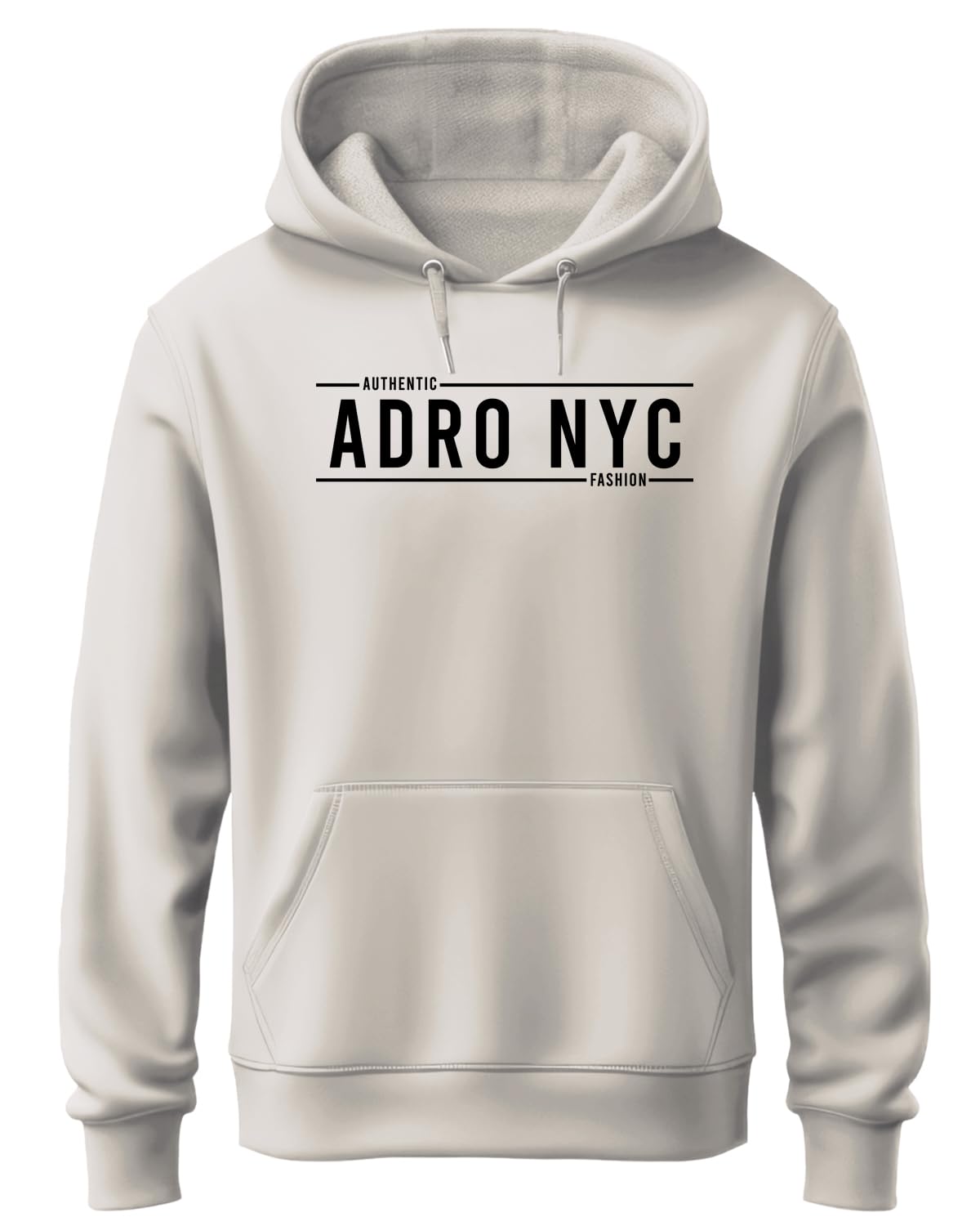 ADRO Mens Cotton Neck Hooded Sweatshirt (H24-ADRO-WS_White Sand