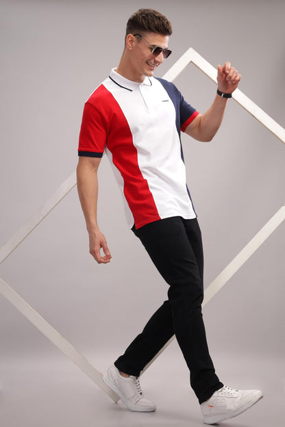 ADRO Regular Fit Polo Tshirt in 100% Cotton Multi Color Polo Also in Plus Size_PN24-L1-RDWHNB