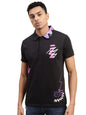 Veirdo Mens Cotton Abstract Graphic Printed Regular Fit Polo T-Shirt