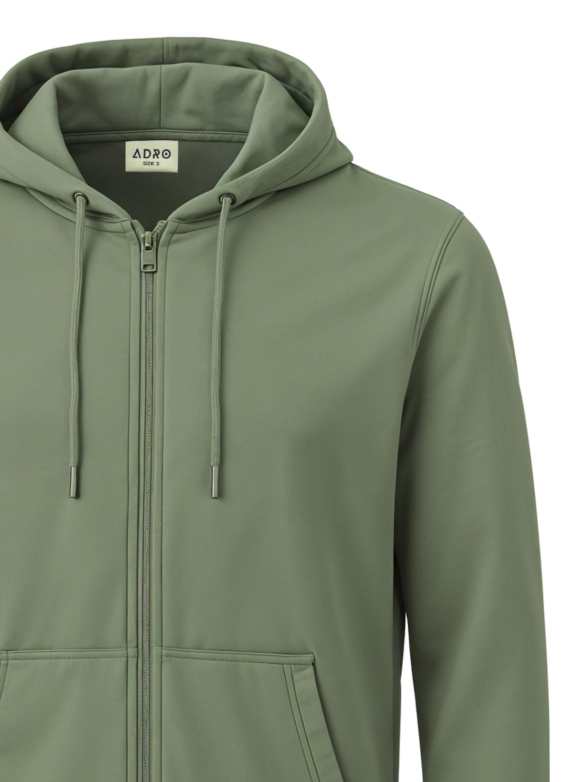 ADRO Men's Cotton Neck Hooded Sweatshirt (ZHH-24-PLN-PT_Pista