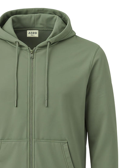 ADRO Men's Cotton Neck Hooded Sweatshirt (ZHH-24-PLN-PT_Pista