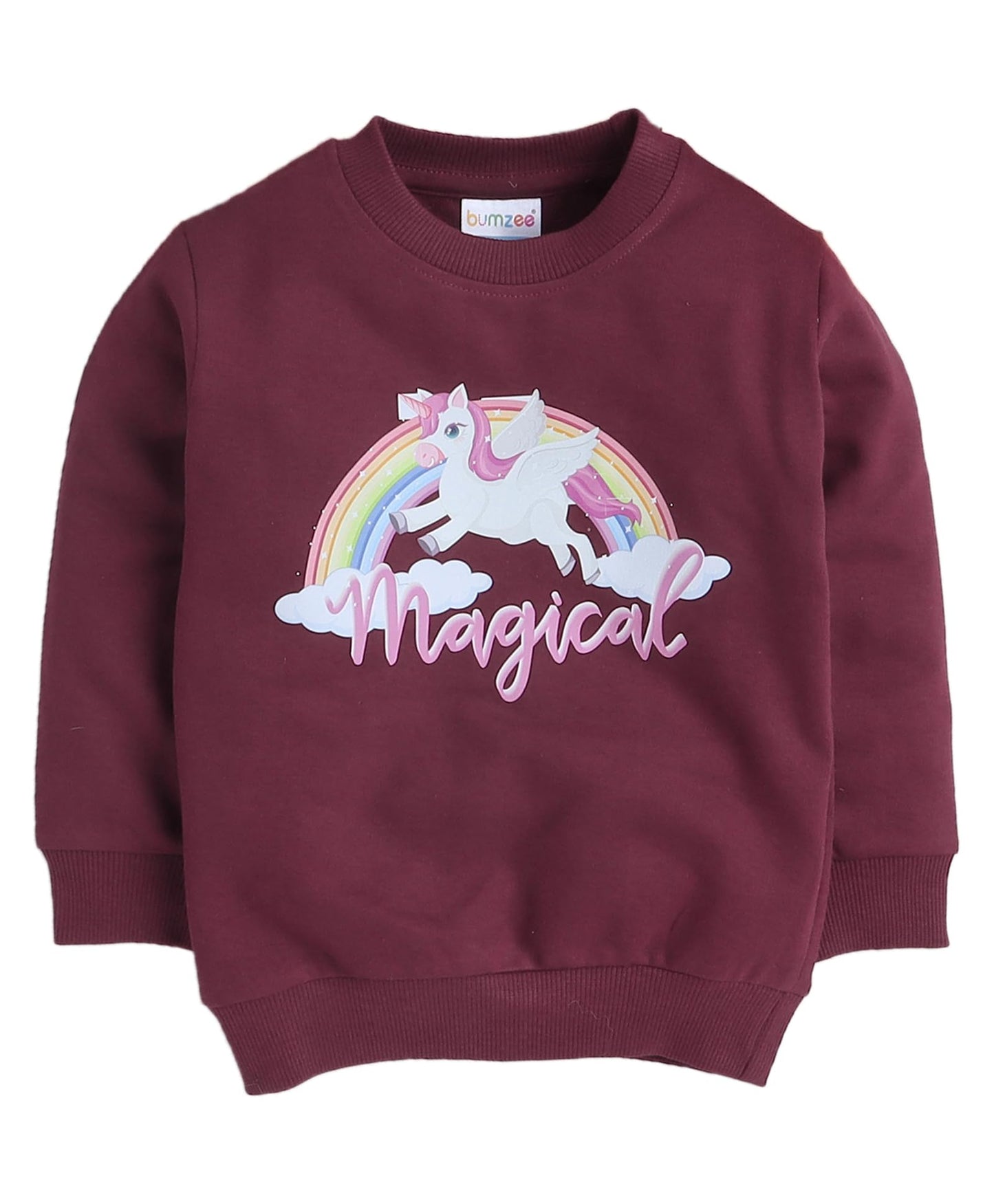 BUMZEE Maroon Girls Full Sleeves Sweatshirt Age - 6-12 Months (Peb8664C-mrn)