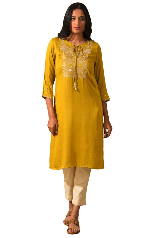 W for Woman Women's Viscose Embroidered Regular Kurtas