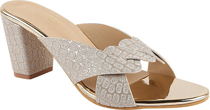 Shoetopia WomenS & GirlS Golden Peep Toes Block Heels-Eu39