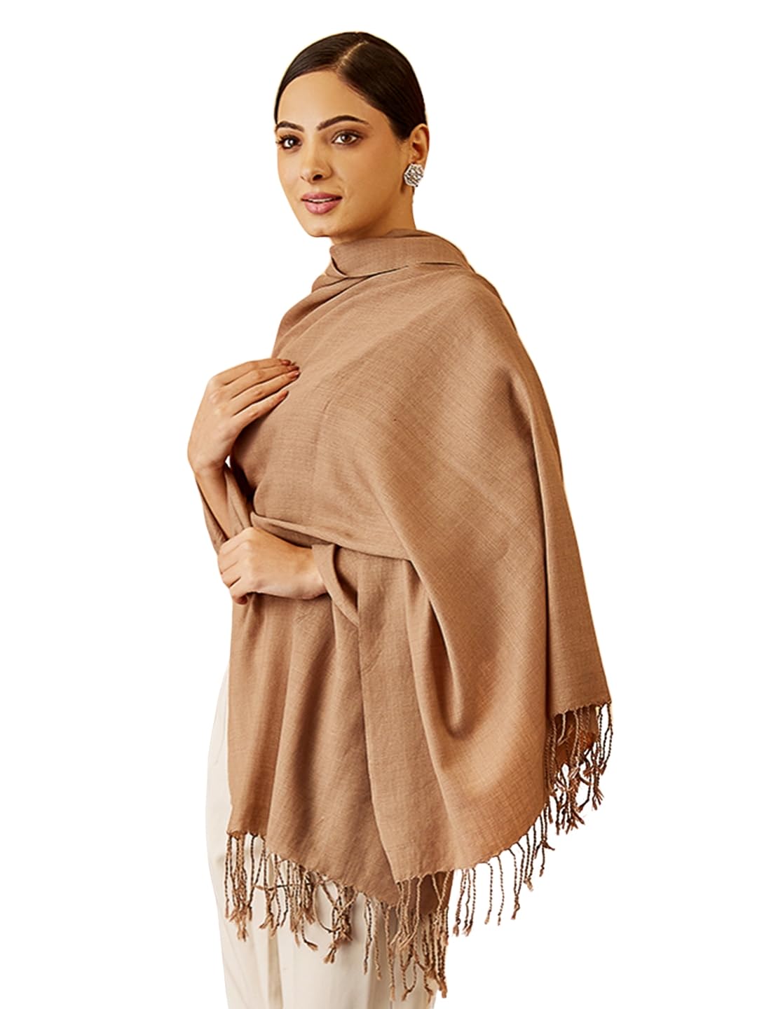Pashmoda Women Rahmat Fine Wool Melange Stole (Size 28x80 Inches)
